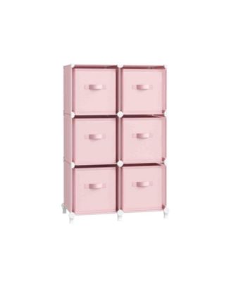 Slickblue Cube Storage Organizer with Storage Boxes, Customizable Shape, Bedroom, Living Room-6 Cubes