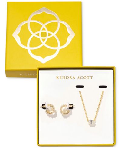 Комплект из кулона Kendra Scott 14k Cubic Zirconia и серег C-Hoop