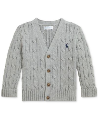 Кардиган Polo Ralph Lauren из хлопка с узором в рубчик для новорожденных мальчиков