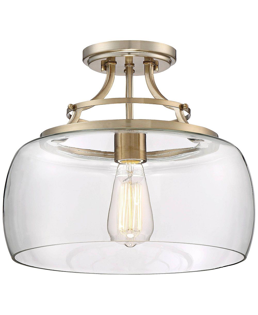 Franklin Iron Works Charleston Modern Farmhouse потолочный светильник LED с прозрачным стеклом