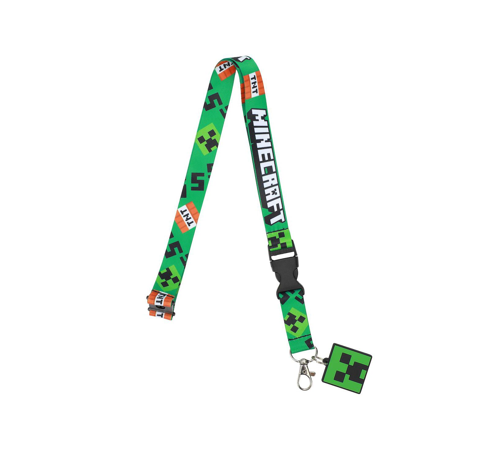 Minecraft Lanyard With Rubber Creeper Face Charm