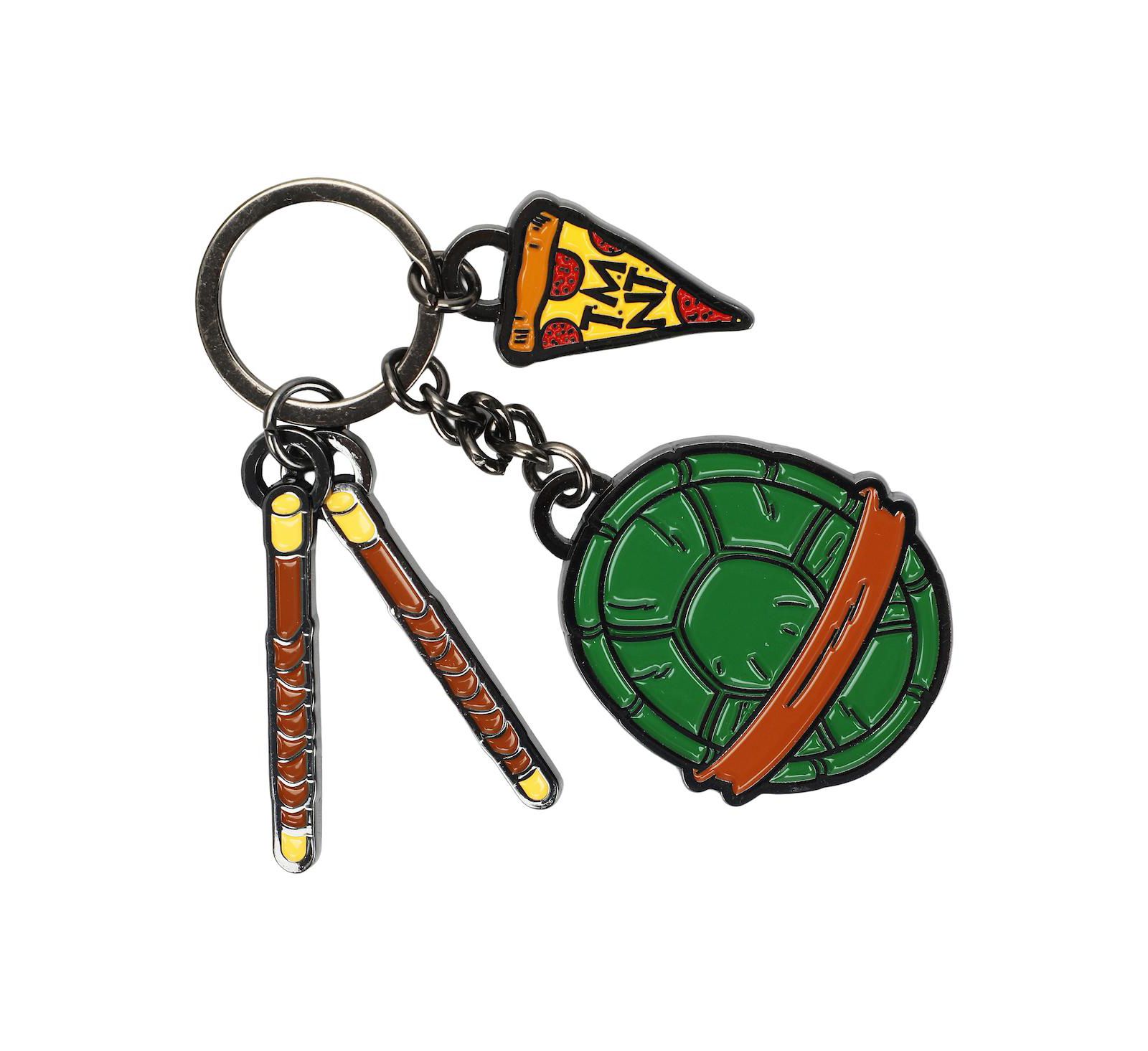 Teenage Mutant Ninja Turtle Keychain with Three Charms