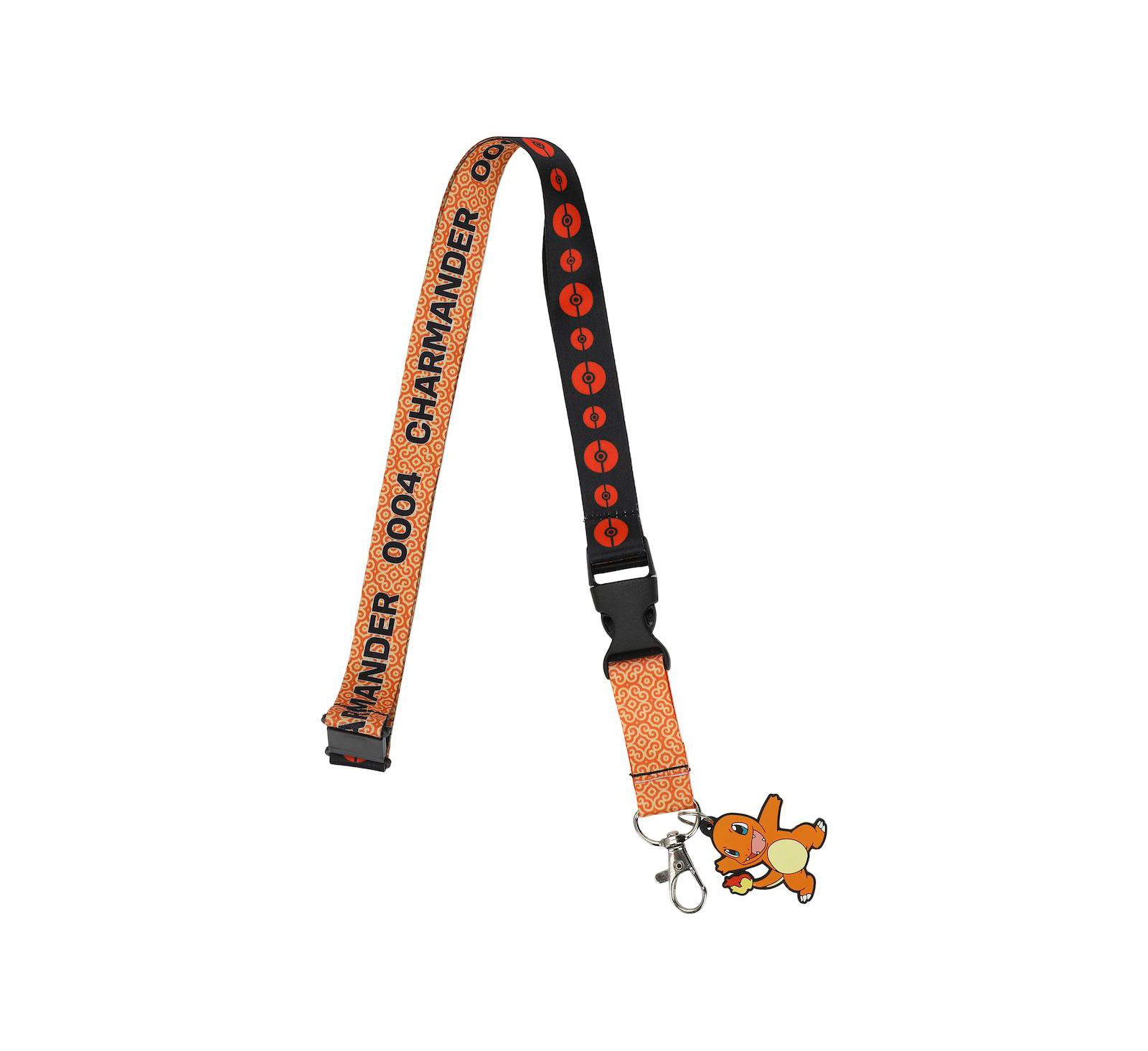 Pokemon Charmander Lanyard с резиновым брелоком и чехлом для ID из региона Kanto