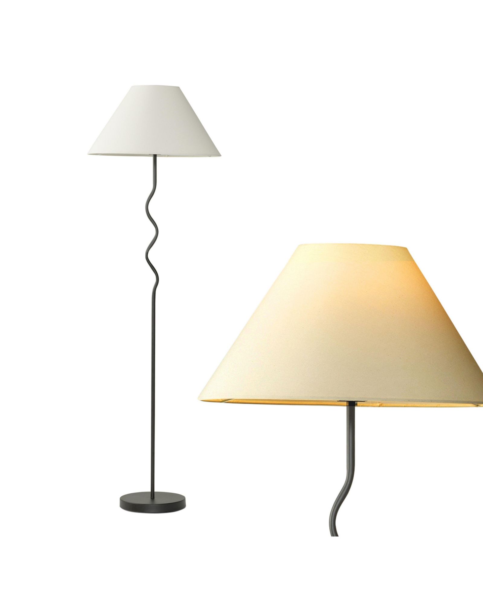 Squiggle 22" Modern LED Floor Lamp with Empire Shade