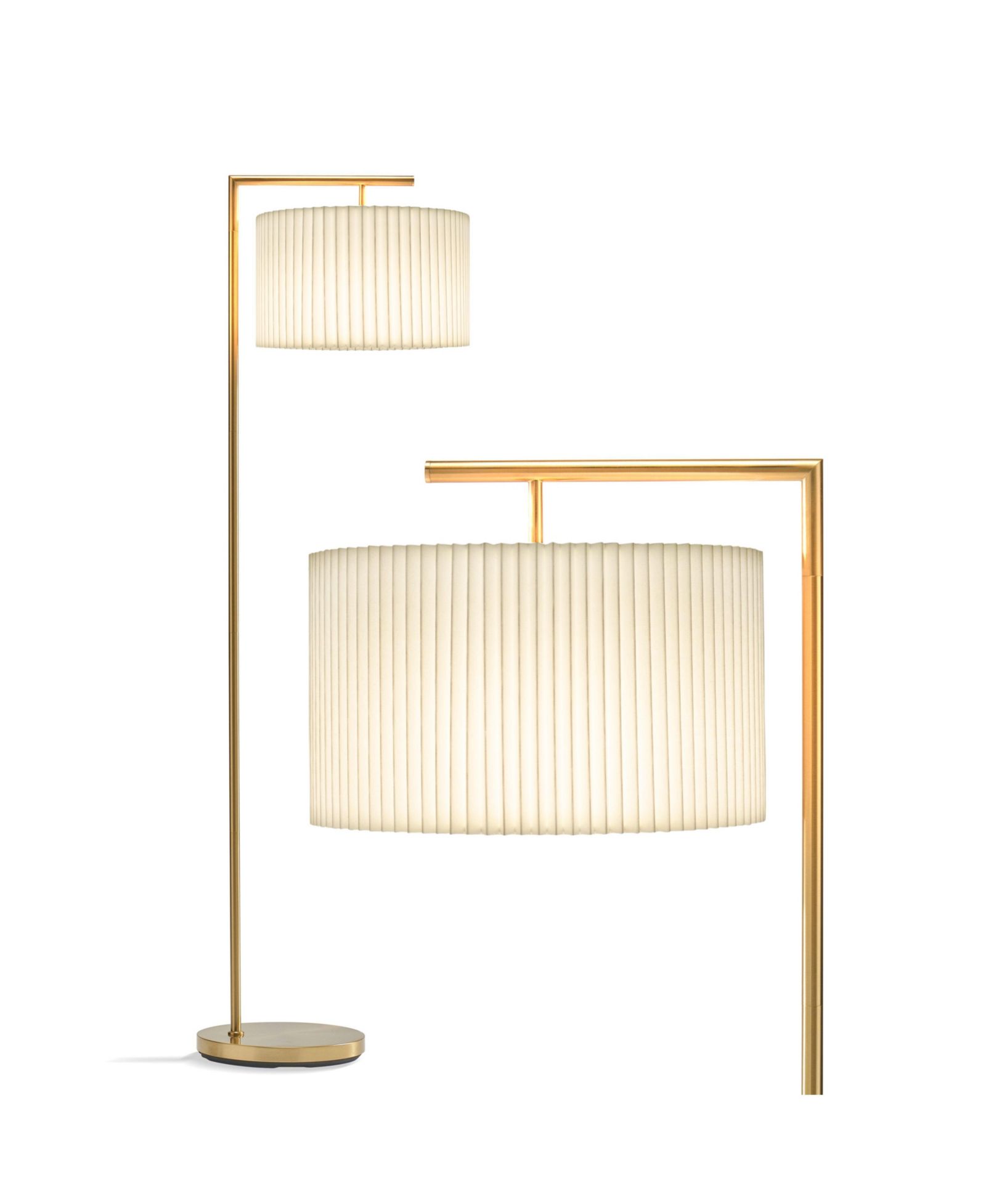 Montage Modern 60" LED Arc Floor Lamp with Pleated Fabric Shade