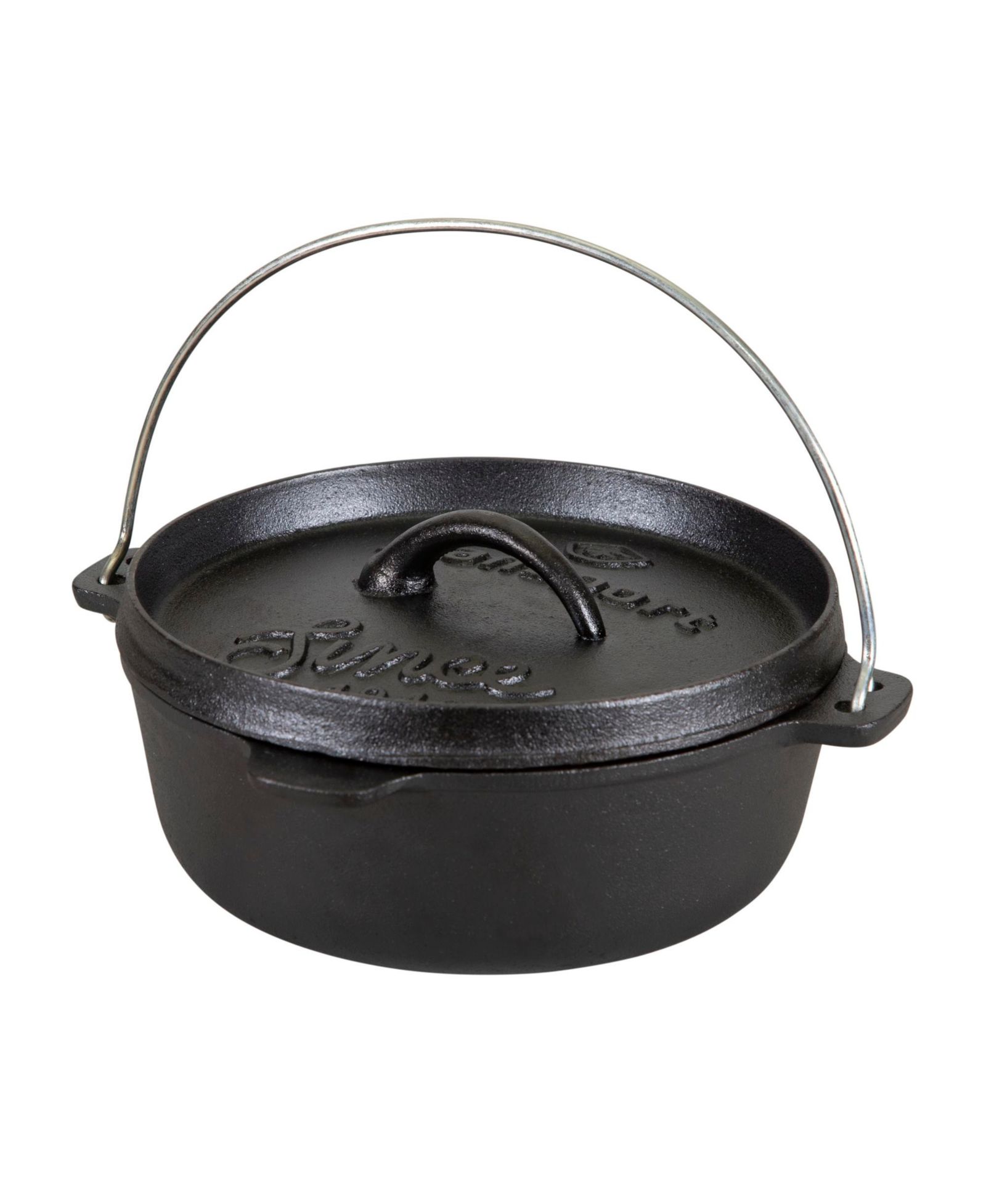 Stansport Pre-Seasoned Cast Iron 2 QT Flat Bottom Dutch Oven