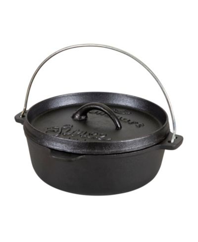 Stansport чугунная жаровня Dutch Oven, предварительно приправленная, 2 QT, плоское дно