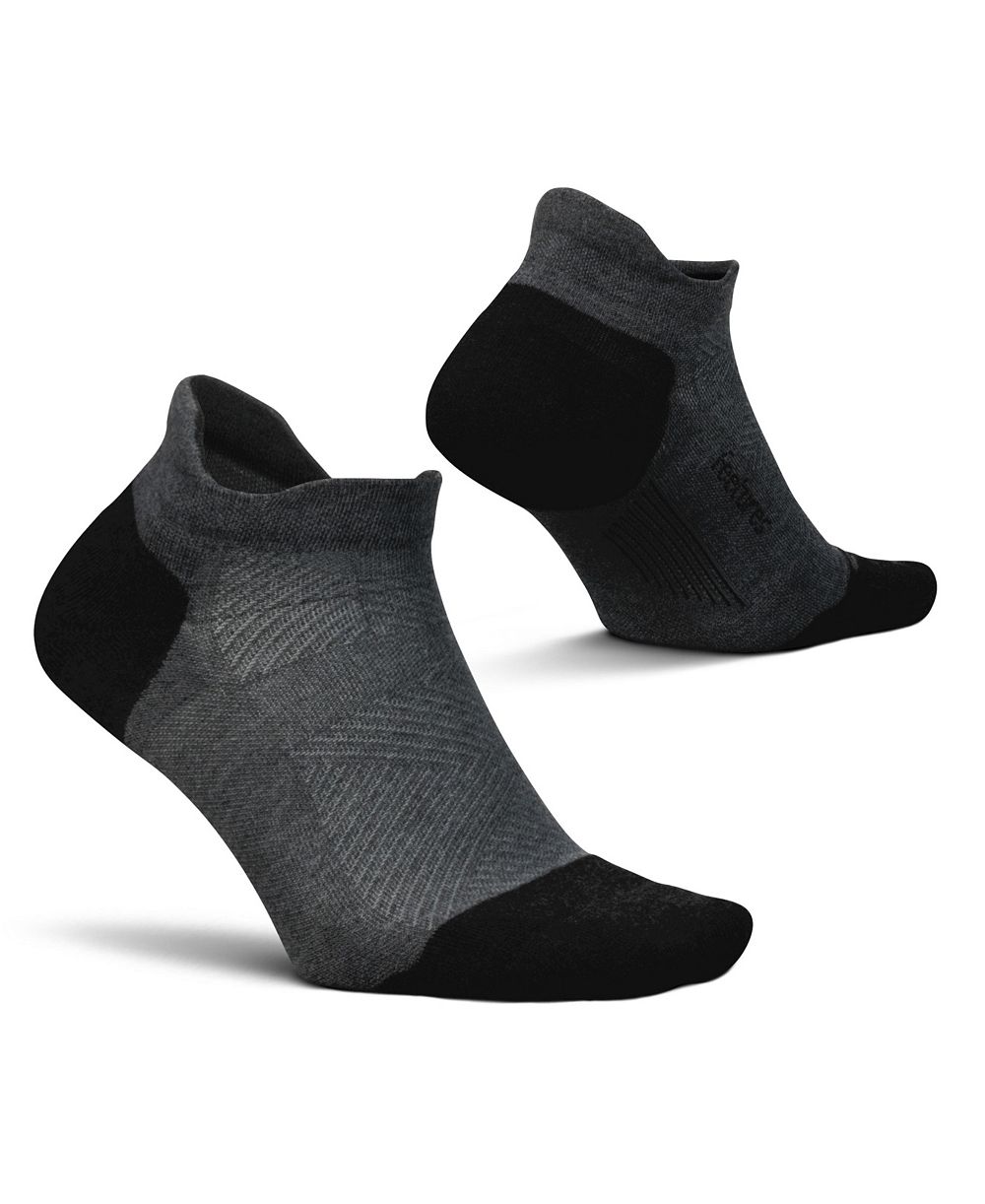 Feetures Men's Unisex Elite Max Cushion No Show Tab Ankle Socks - Sport Sock with Targeted Compression