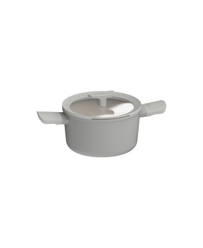 Кастрюля BergHOFF Balance с керамическим антипригарным покрытием, 8", 3.3qt., со стеклянной крышкой, перерабованный алюминий