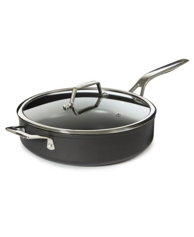 BergHOFF Essentials глубокая сковорода с антипригарным твердым анодированием 11" 4.3qt с прозрачной крышкой, черная
