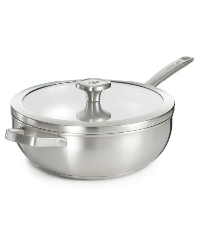 BergHOFF сковорода вок из переработанной нержавеющей стали 18/10 Graphite 11", 5.2qt. со стеклянной крышкой