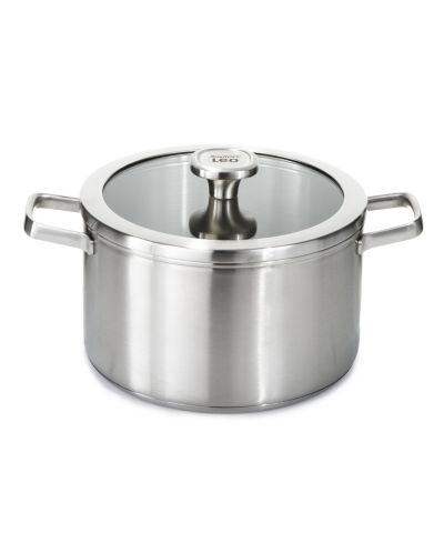 Кастрюля BergHOFF Graphite Recycled 18/10 из нержавеющей стали 10" с стеклянной крышкой