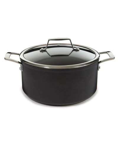 BergHOFF Essentials кастрюля с антипригарным покрытием 10" 5.3qt со стеклянной крышкой, черная