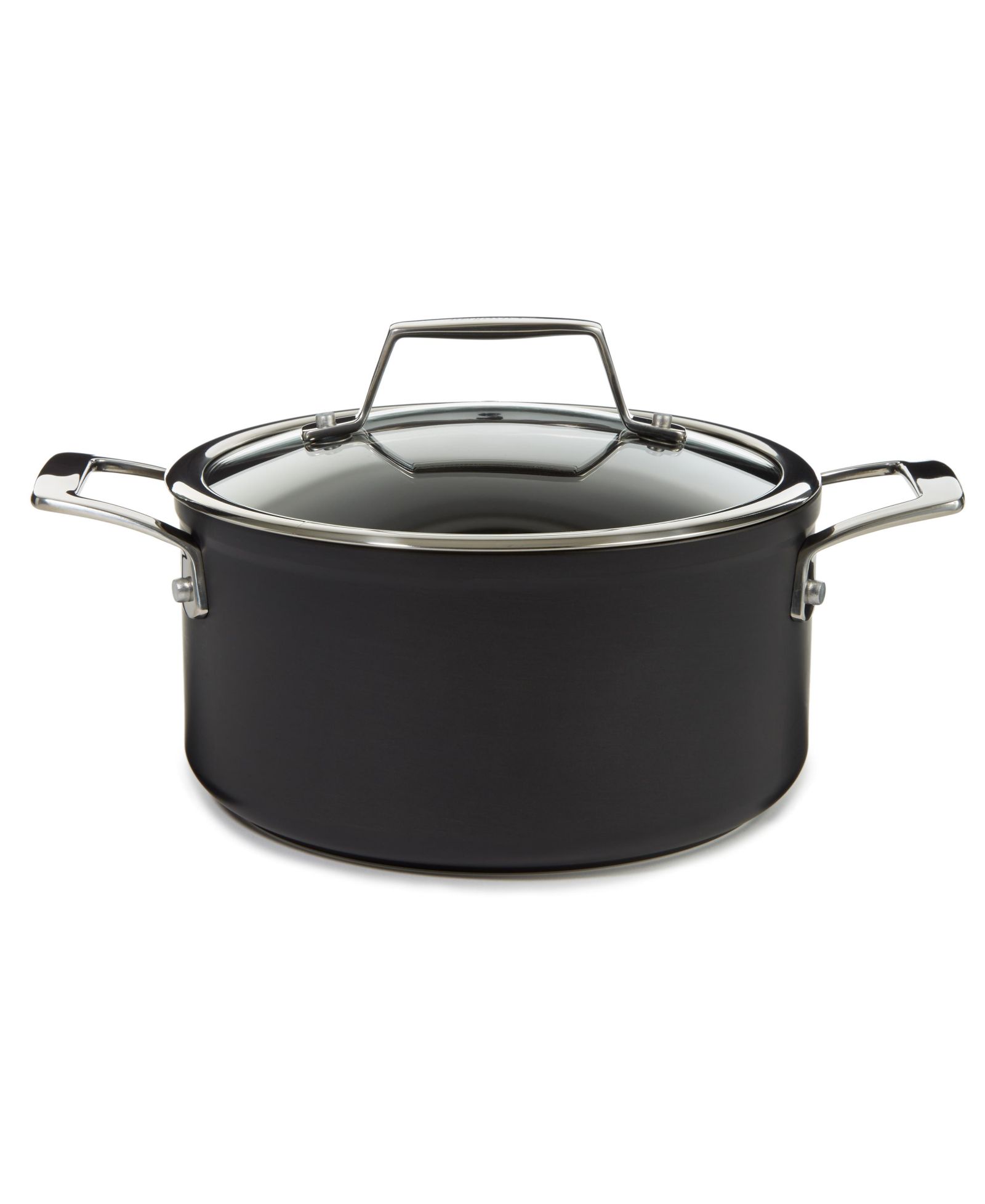 BergHOFF Essentials кастрюля с антипригарным твердым анодированием 8" 3.3qt с прозрачной крышкой, черная