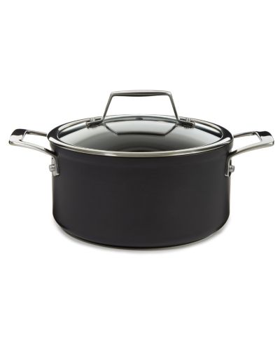 BergHOFF Essentials кастрюля с антипригарным твердым анодированием 8" 3.3qt с прозрачной крышкой, черная