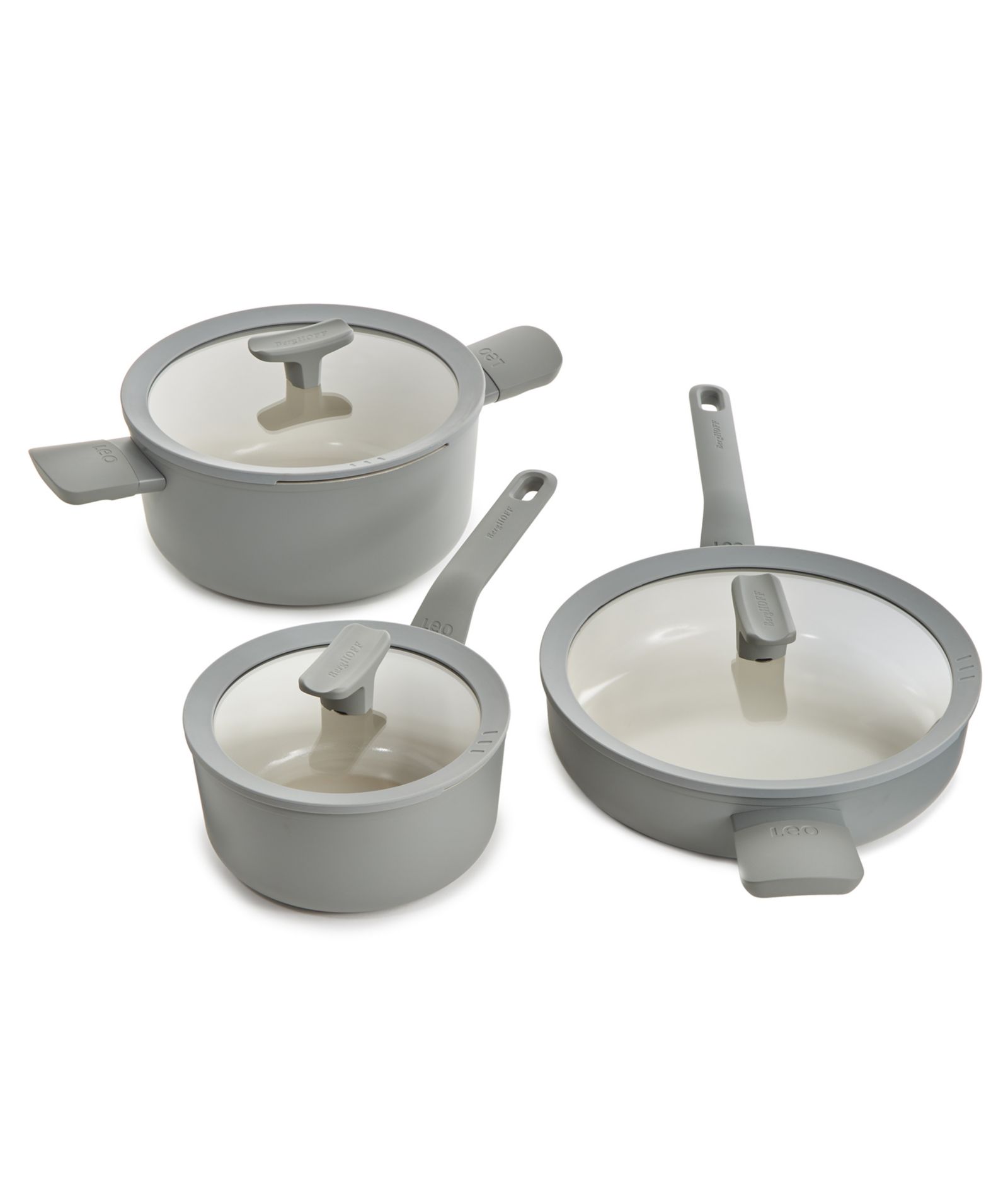 BergHOFF Balance 6Pc Non-stick Ceramic Cookware Set With Glass Lid