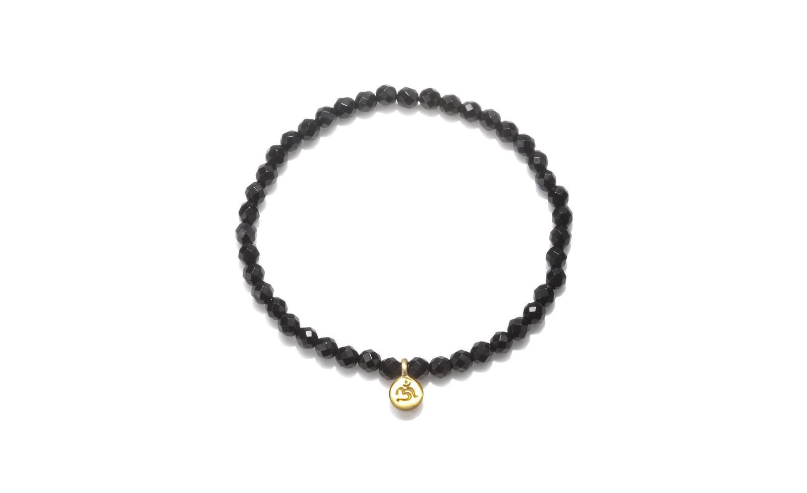 Satya Jewelry Om Black Onyx Gemstone Bracelet