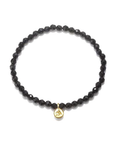 Satya Jewelry Om Black Onyx Gemstone Bracelet