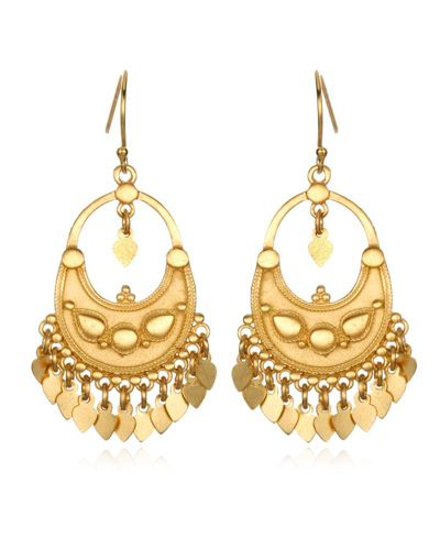 Satya Jewelry Gold Veils - Petal Chandelier Earrings