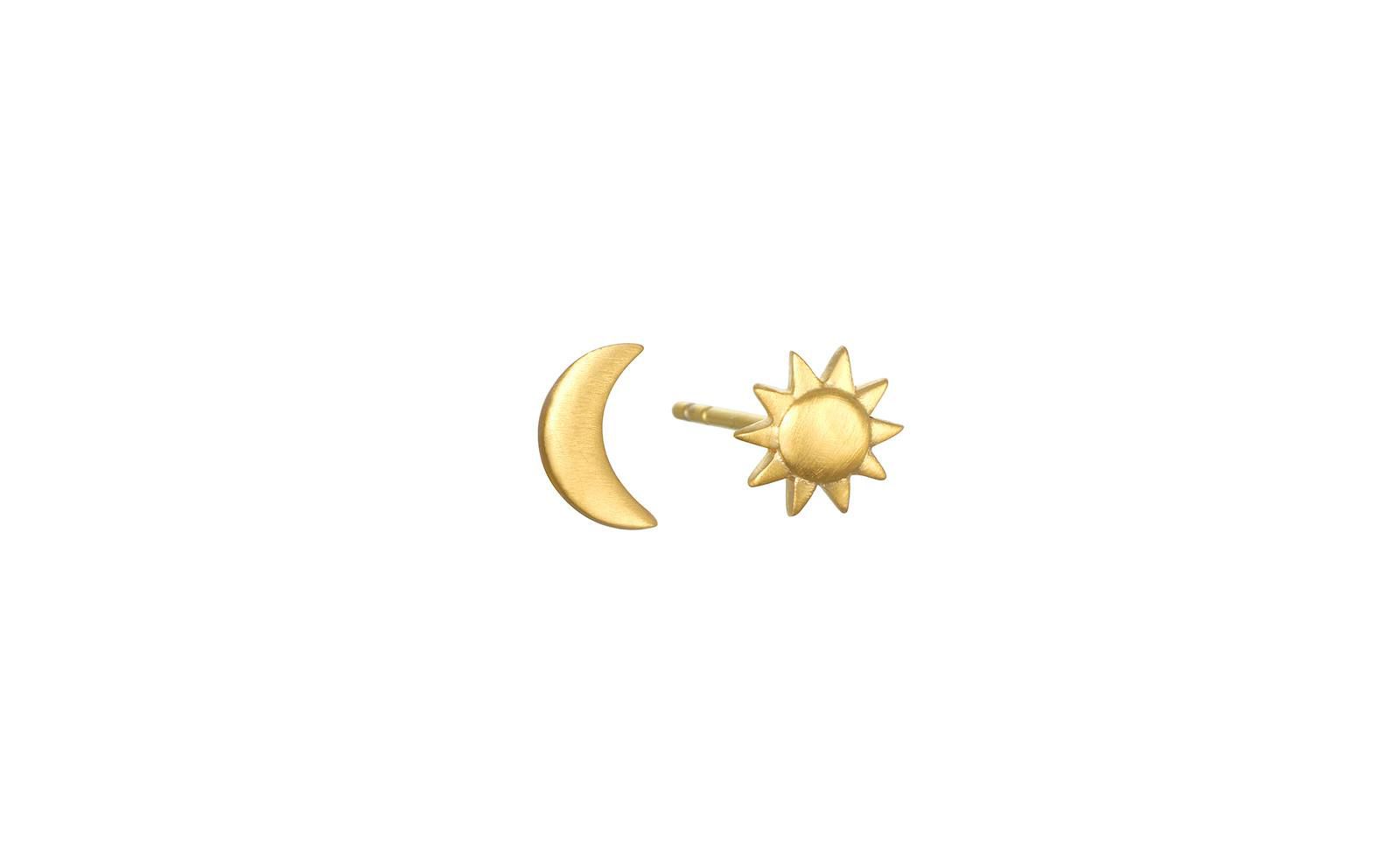 Celestial Light Moon and Star Stud Earrings