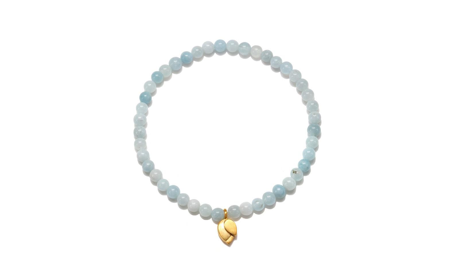 Satya Jewelry Tranquil Journey Lotus Aquamarine Gemstone Bracelet