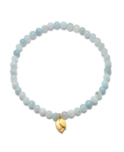 Satya Jewelry Tranquil Journey Lotus Aquamarine Gemstone Bracelet