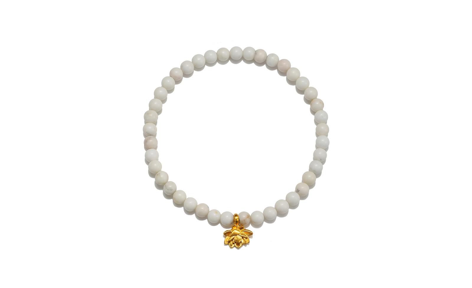 Браслет Satya Jewelry Walk in Harmony с белым бирюзовым камнем и лотосом