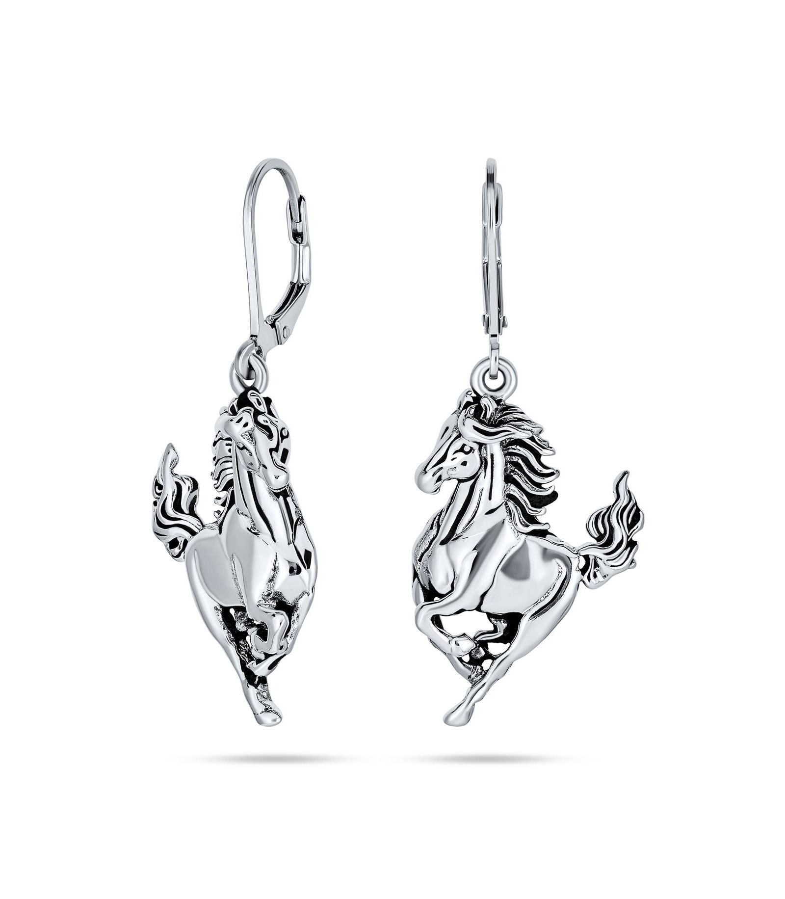 Серьги Bling Jewelry с лошадью, из стерлингового серебра, застежка-кольцо