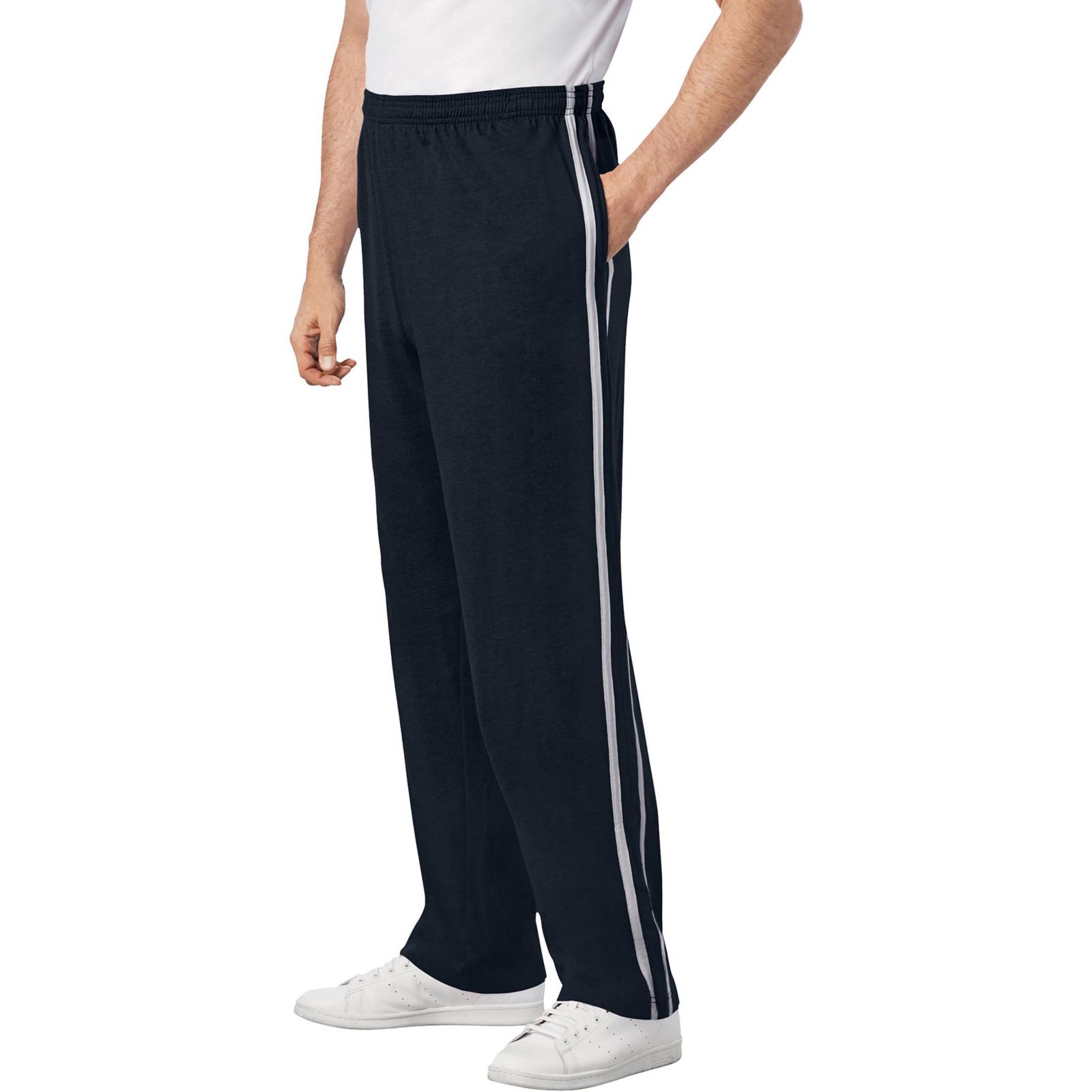 KingSize Men's Lightweight Jersey Side-Striped Sweatpants