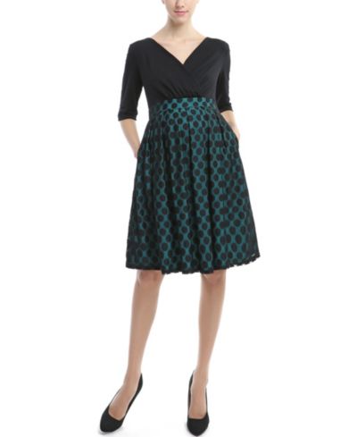 Платье kimi + kai Maternity V-Neck Polka Dot Lace