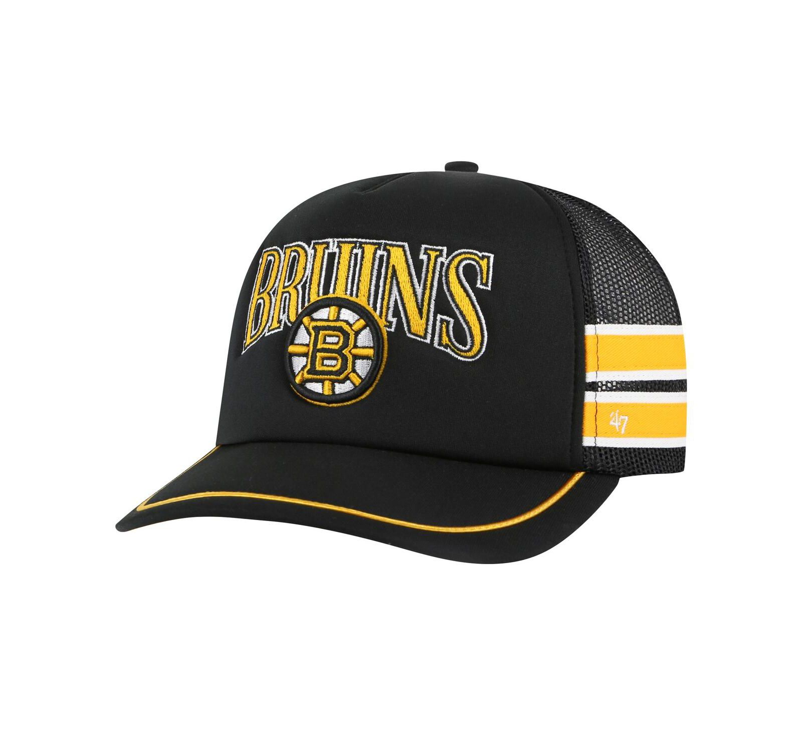 '47 Brand Мужская кепка Trucker Snapback Boston Bruins Sideband Stripes, Black