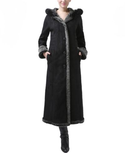 Женское пальто BGSD Gianna Hooded Faux Shearling Long Coat
