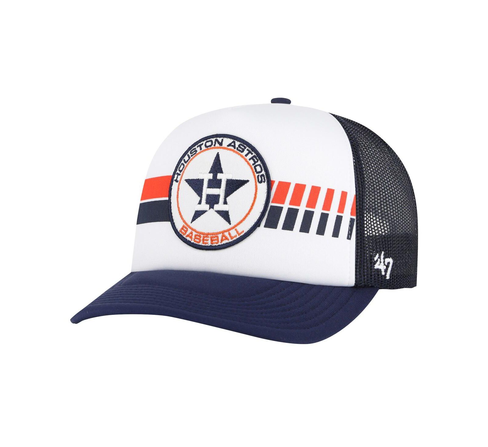 Кепка '47 Brand Men's White/Navy Houston Astros Cooperstown Collection Wax Pack Express Trucker Adjustable