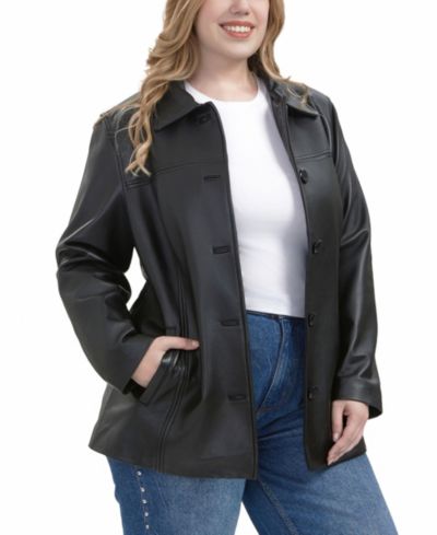 BGSD Plus Size кожаное пальто Evie