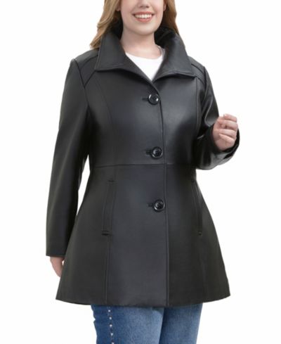 Женский кожаный жакет BGSD Plus Size Sarai Leather Coat