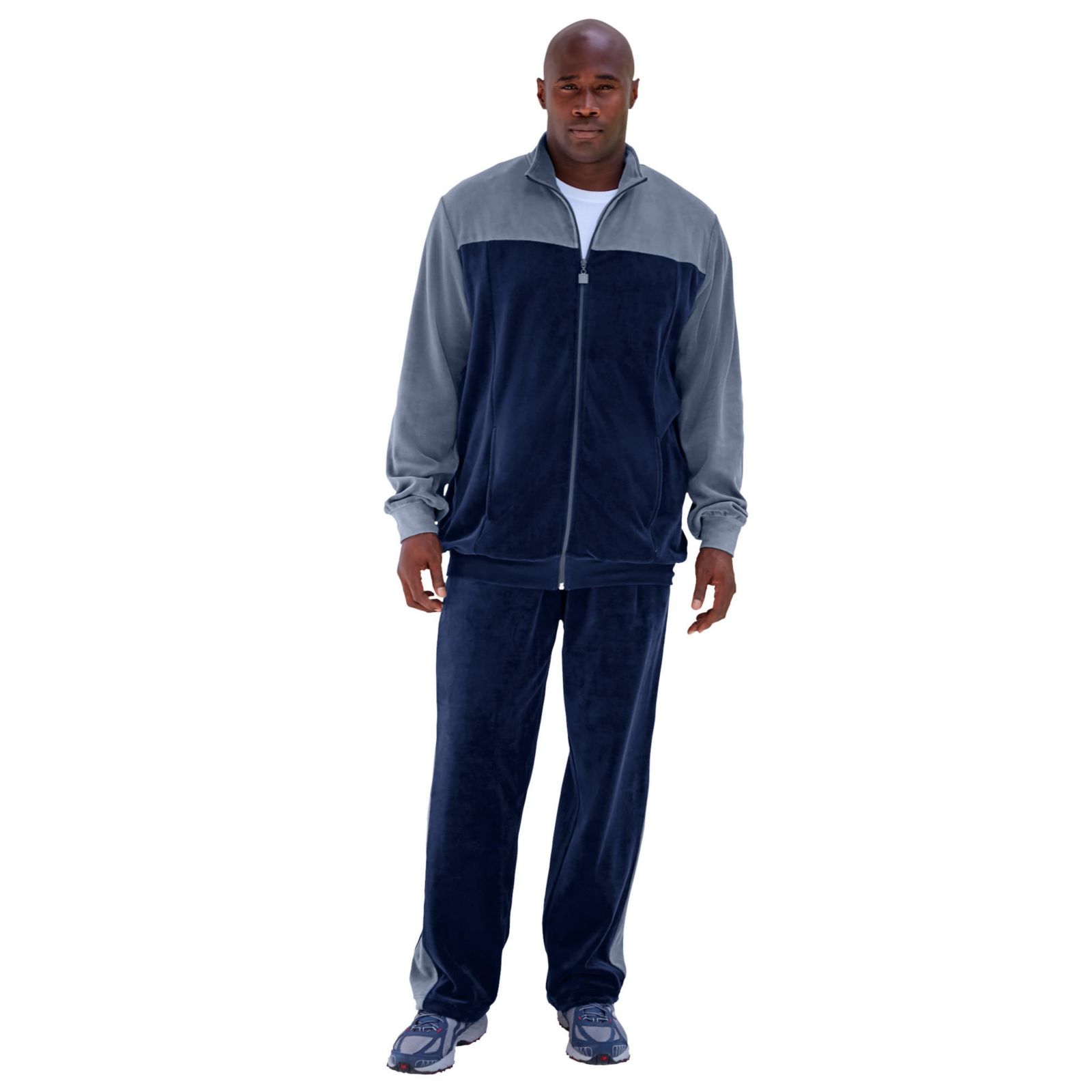 KingSize Men's Colorblock Velour Tracksuit