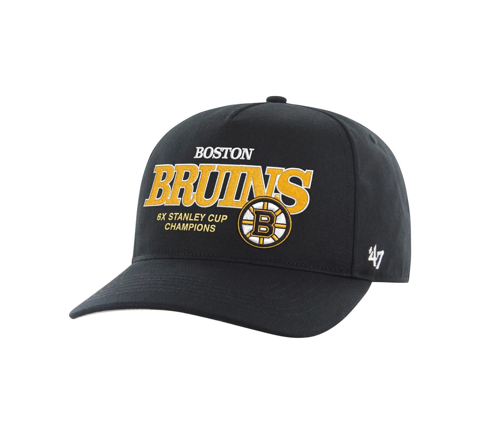 47 Men's Black Boston Bruins 6X Stanley Cup Champions Penalty Box Hitch Adjustable Hat