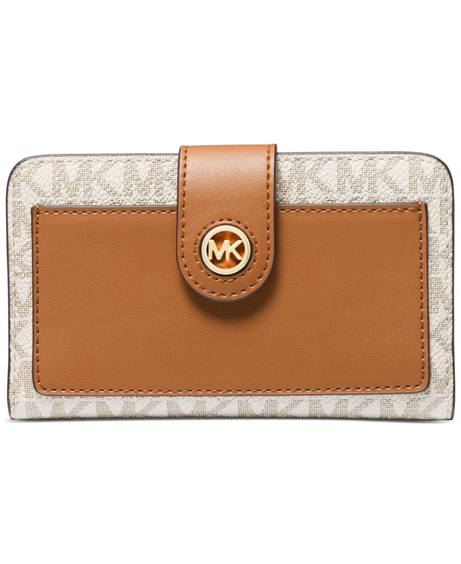 Michael Kors Charm Logo Medium Tab Pocket Bifold Wallet