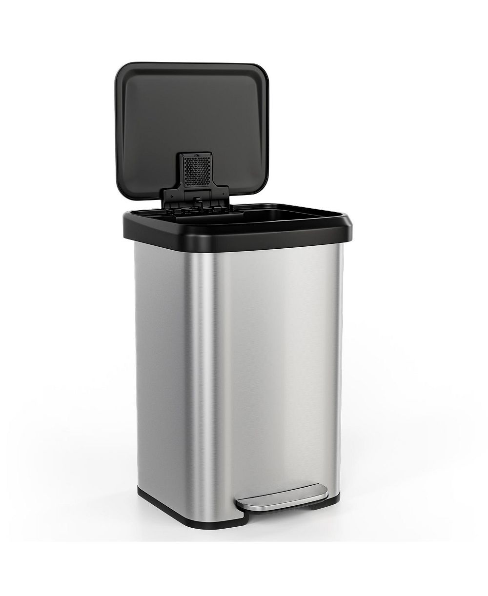 SUGIFT 13.2 Gallon Step Trash Can with Soft Close Lid and Deodorizer Compartment