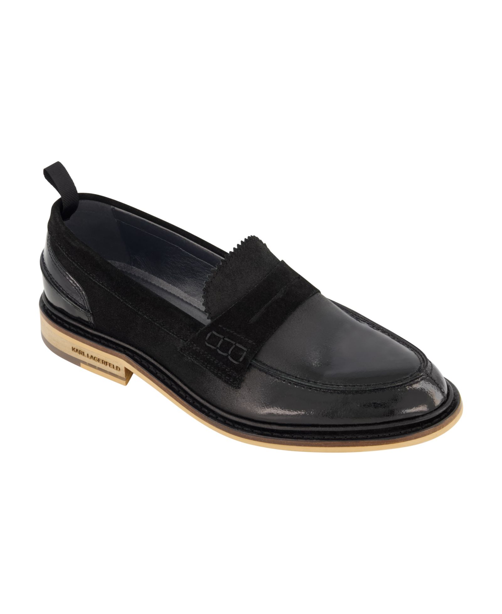 KARL LAGERFELD PARIS Men's White Label Suede Penny Loafers