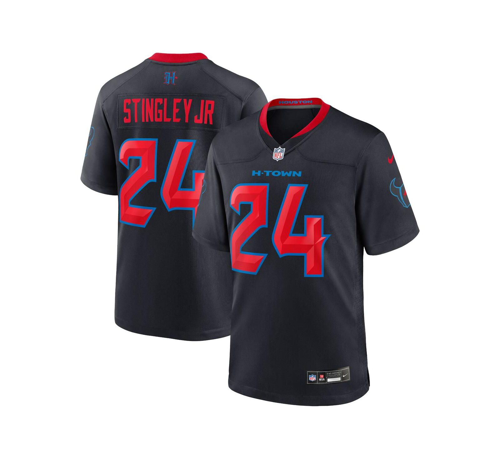 Мужская игровая джерси Nike Derek Stingley Jr. Navy Houston Texans 2nd Alternate