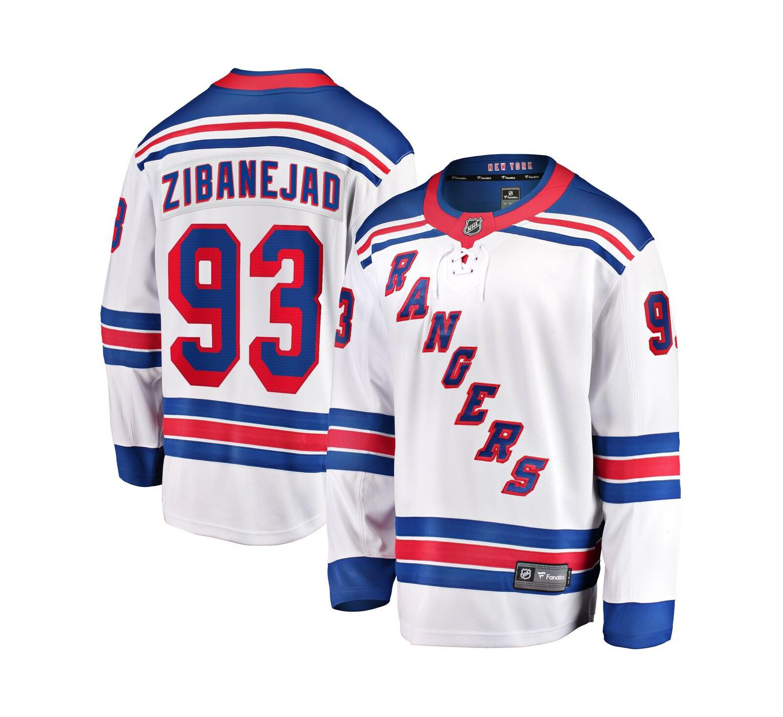 Fanatics Men's Mika Zibanejad White New York Rangers Away Premier Breakaway Player Jersey
