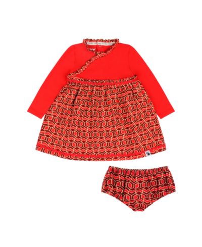 Комплект из платья и подгузников Mixed Up Clothing Infant Girls Long Sleeve Ruffle Trim Dress and Bloomer Set