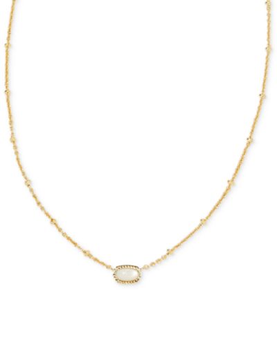 Колье-подвеска Kendra Scott Gold-Tone Mini Elisa Enamel Frame Short, 15" + 4" extender