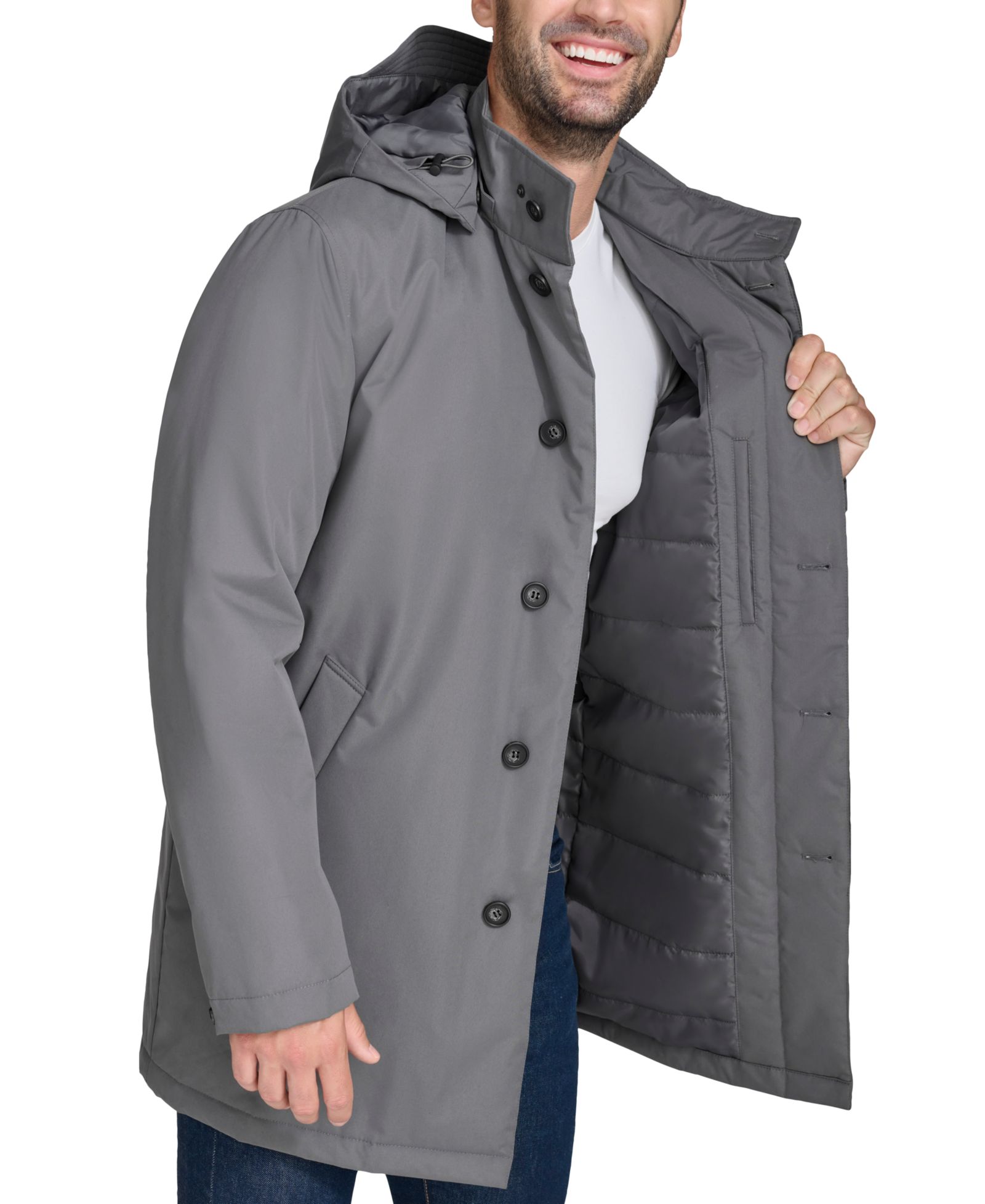 Мужской плащ Cole Haan сremovable hood