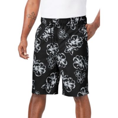 Плавки для плавания KingSize Tall с принтом Hibiscus, 8"