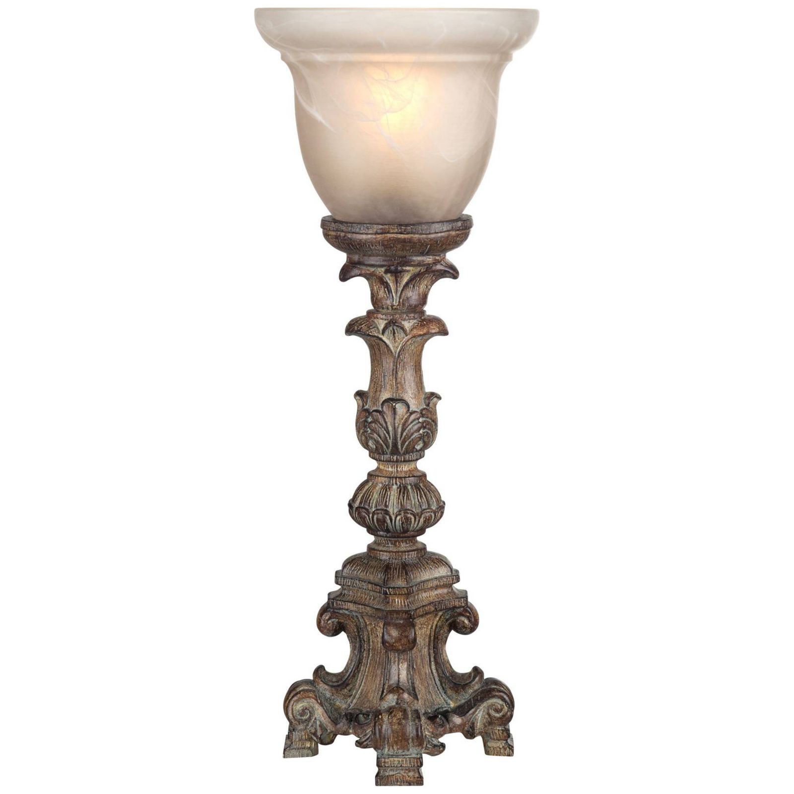 Настольная лампа Regency Hill French LED Uplight, 18" High, бежевый абажур из алебастрового стекла