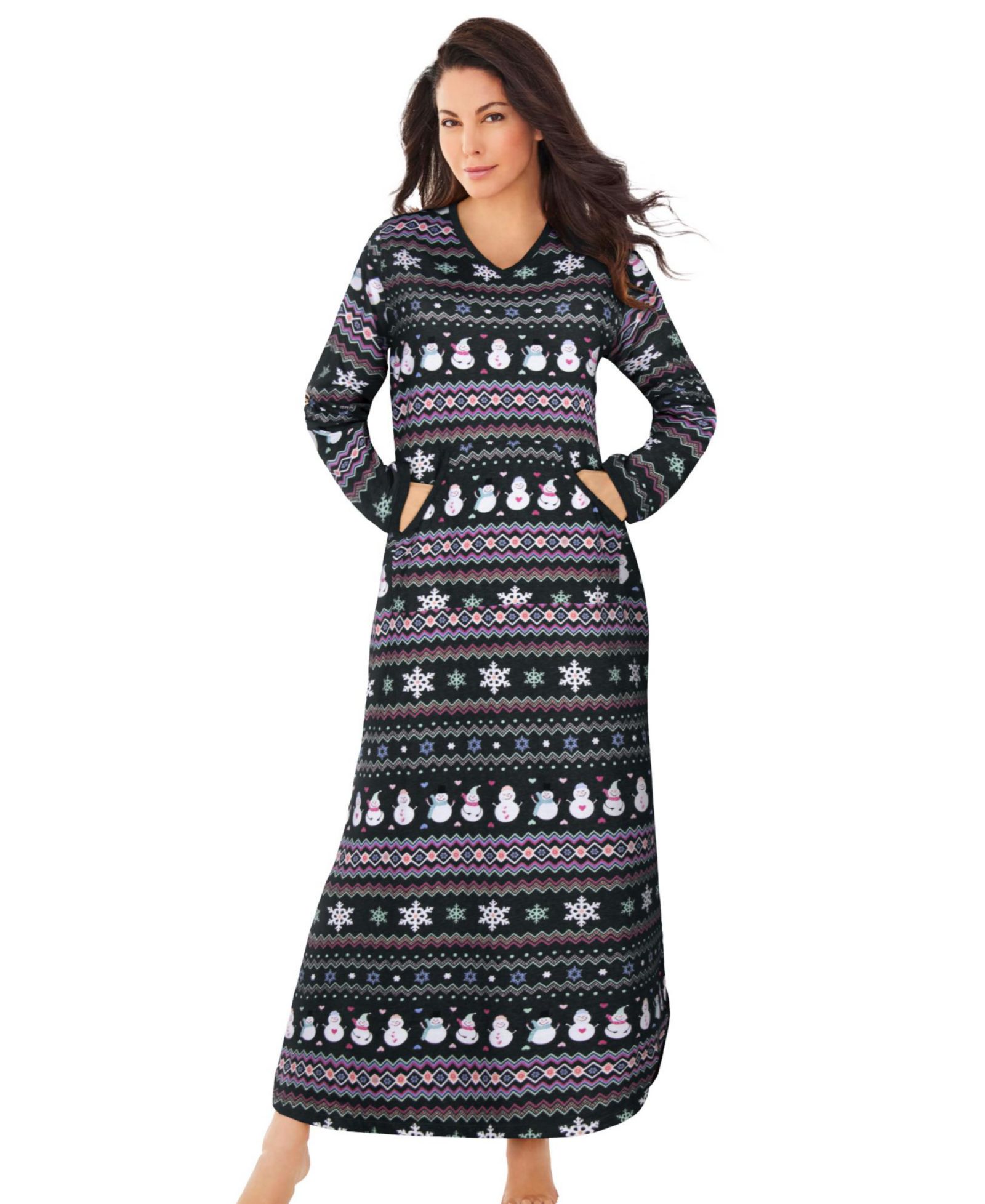 Dreams & Co. Women's Dreams and Co. Long Printed Sleep Shirt
