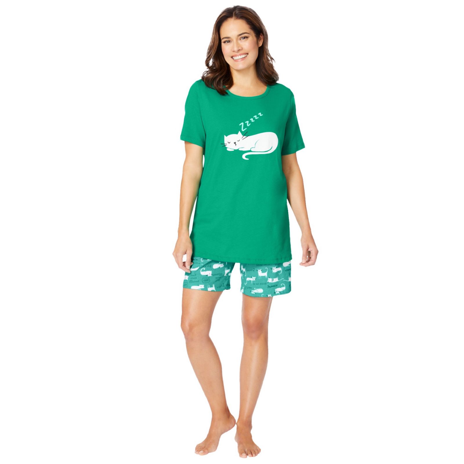 Dreams & Co. Women's Dreams and Co. Knit PJ Short Set