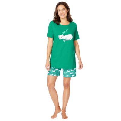 Комплект из 2 элементов Dreams & Co. Plus Size Knit PJ Short